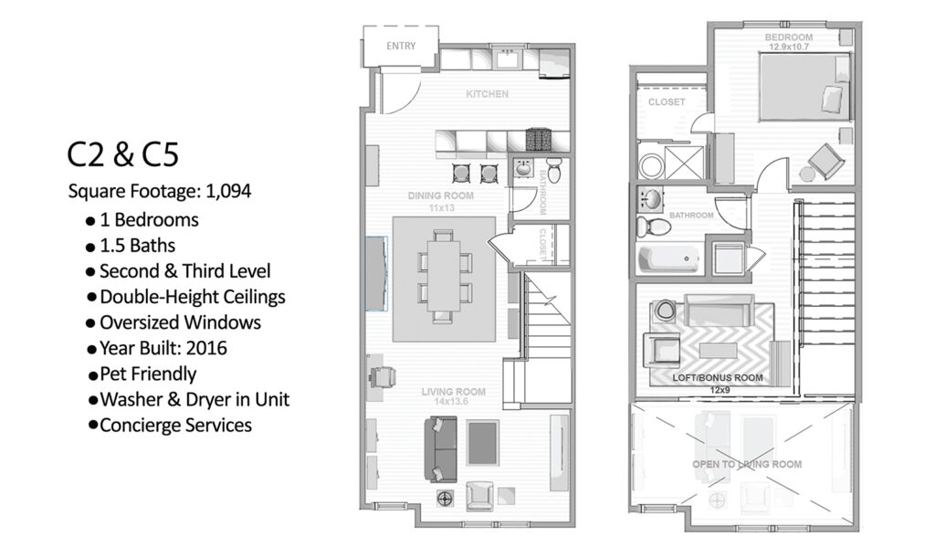 One-Bedroom Loft