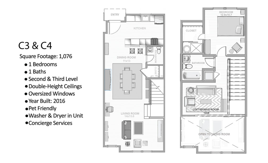 One-Bedroom Loft