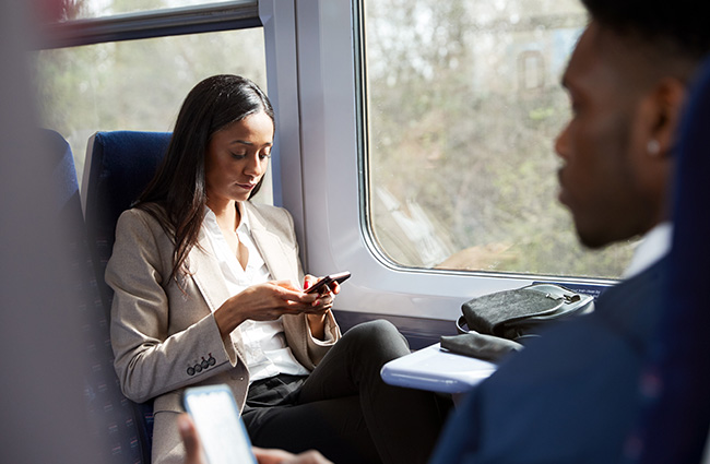 two train commuters